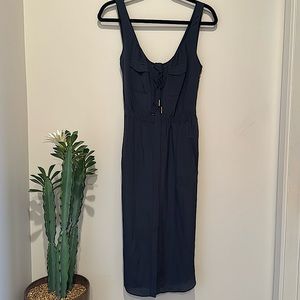 Leifsdottir navy tie front pocket dress